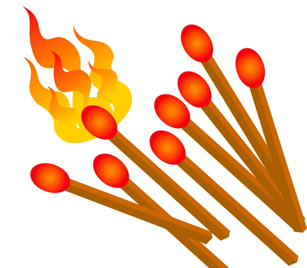 Illustration av brinnande tändsticka — Stockfoto