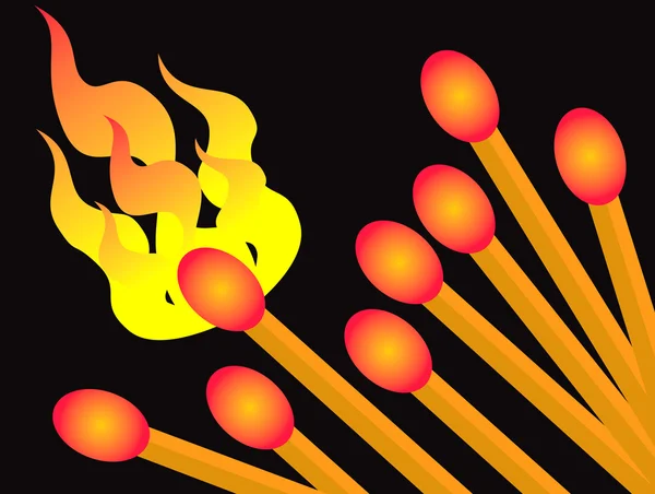 Illustration of burning match — Stock Photo, Image