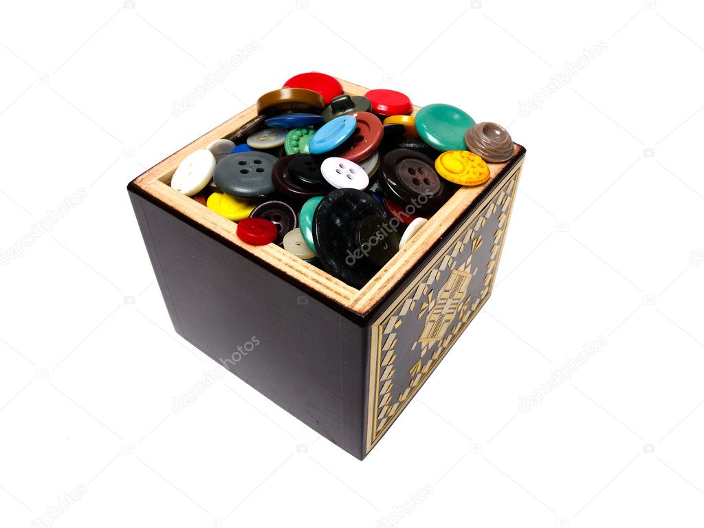 Old-fashioned box with buttons — Stock Photo © apin24rus ...