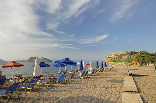 Пляж Курорте Петра Лесвос Греция — стоковое фото
