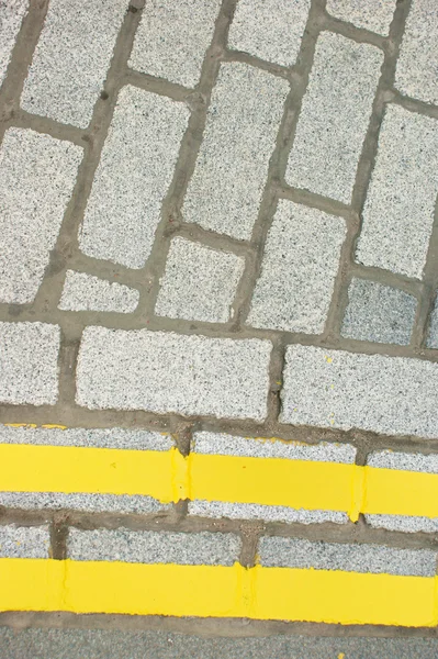 Freshly Painted Double Yellow Lines Signifying Parking — Stock Photo, Image