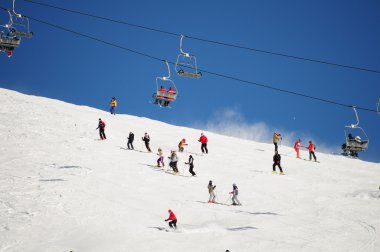 Skiing in Gudauri, Georgia clipart