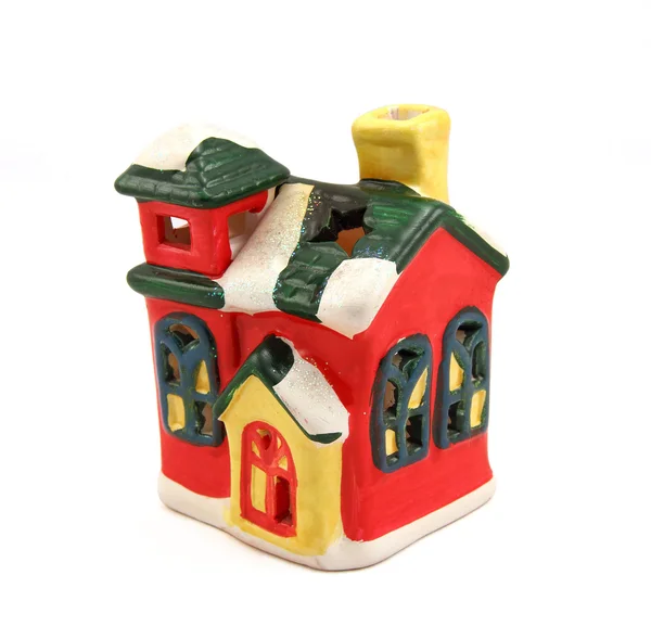 Keramik Kerzenständer mehrfarbiges Häuschen — Stockfoto