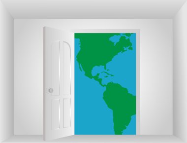 Door to the world clipart