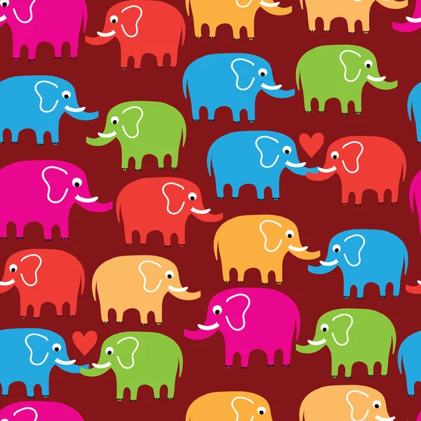 Elephants seamless pattern background — Stock Vector
