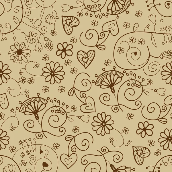 Motif floral sans couture — Image vectorielle