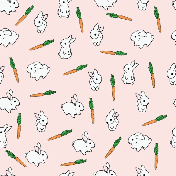 Seamless pattern of rabbits — Stock Vector