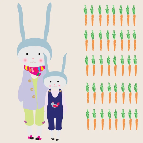 Bunny Family — Stock Vector