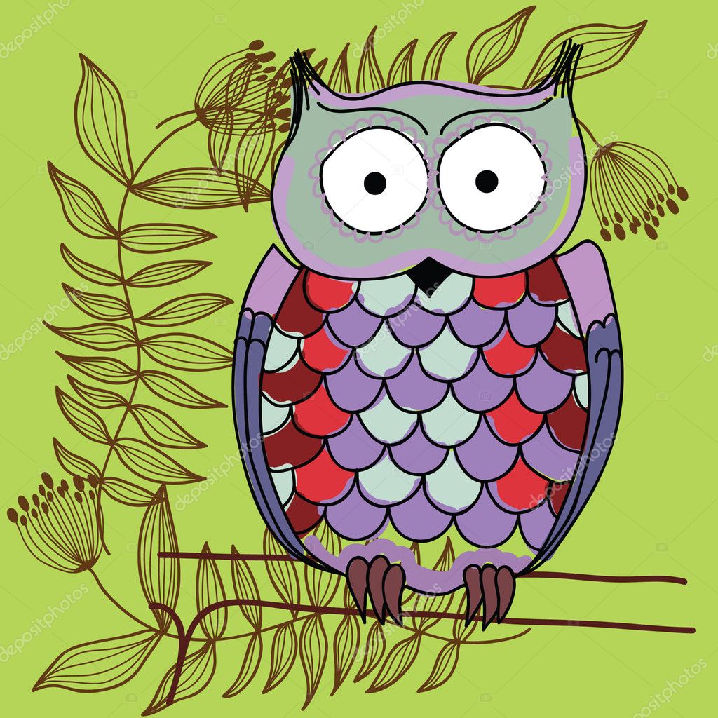 Funny owl cartoon Stock Vector Image by ©sashayezik #4151669