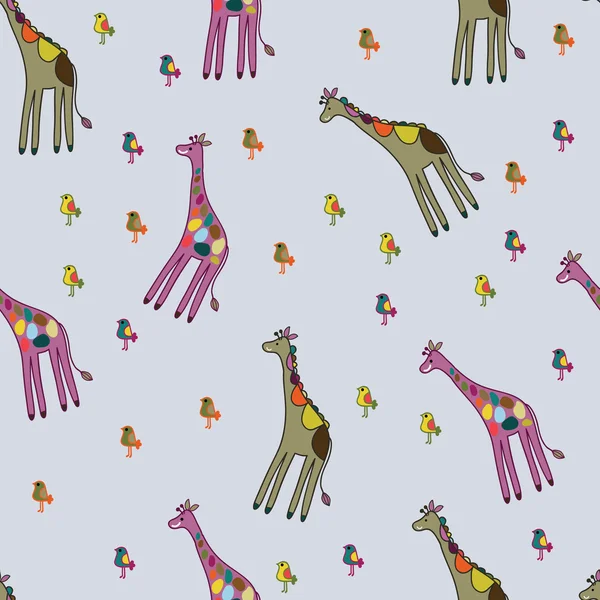 Фон со смешным жирафом — стоковый вектор