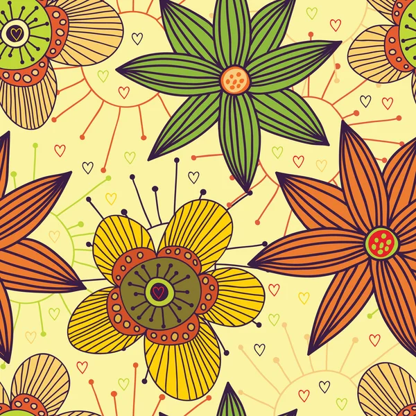 Květinový vzor bezešvé ve stylových barvách — Stockový vektor
