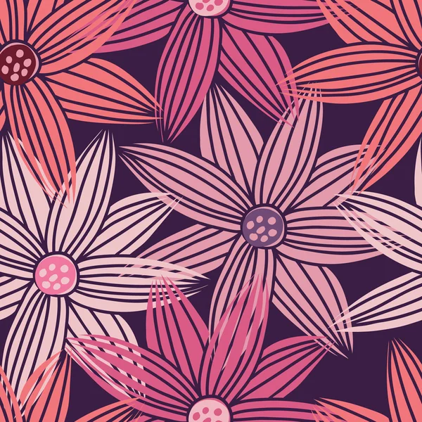 Květinový vzor bezešvé ve stylových barvách — Stockový vektor