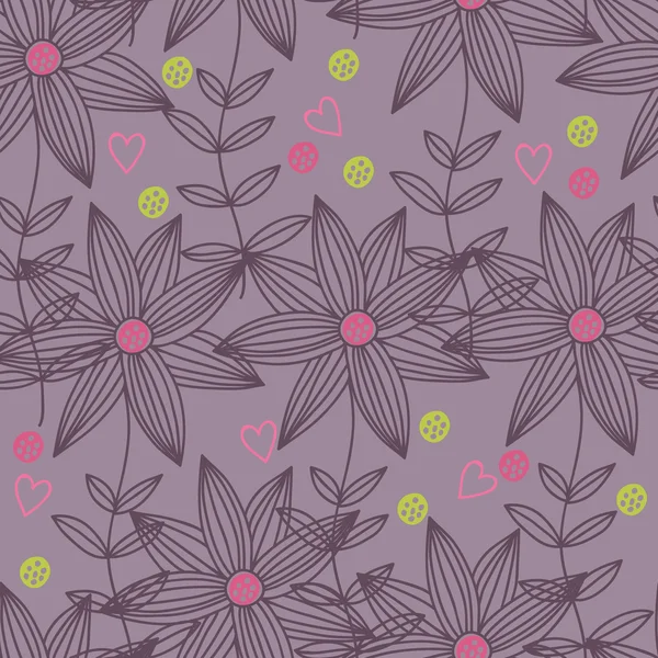 スタイリッシュな色の花のシームレスなパターン — ストックベクタ