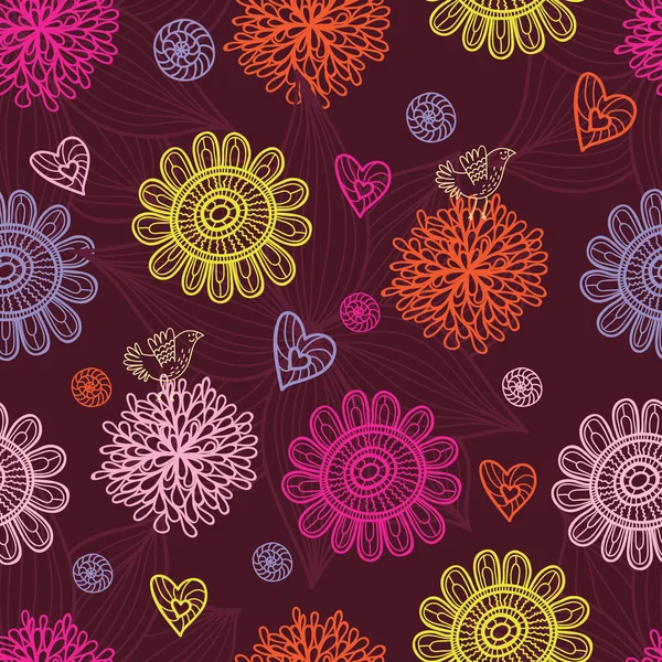 세련 된 색상에 꽃 원활한 패턴 — 스톡 벡터