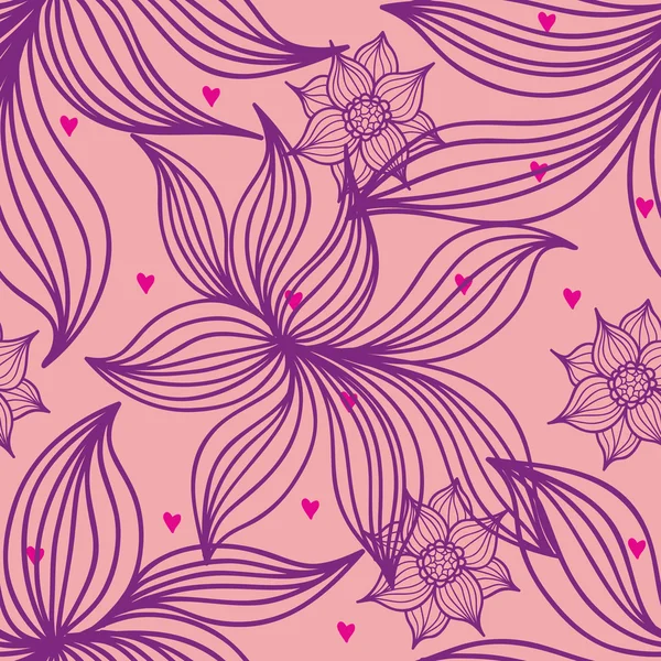 Florales nahtloses Muster in stilvollen Farben — Stockvektor