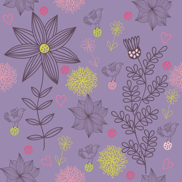 Floral seamless pattern in stylish colors — Stock Vector