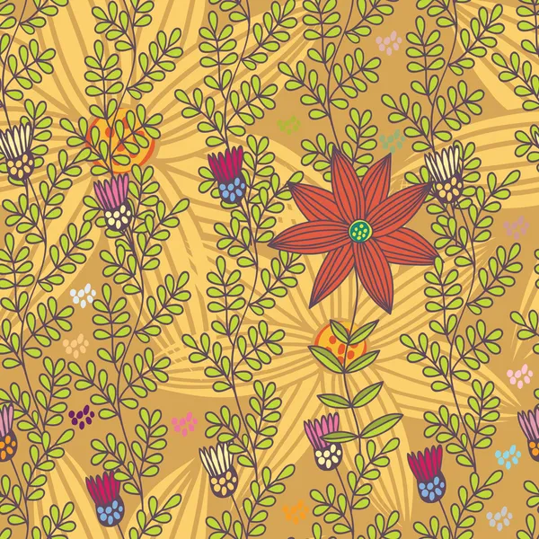 Квітковий безшовний візерунок у стильних кольорах — стоковий вектор