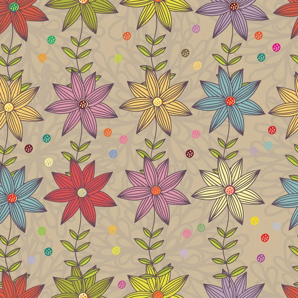 Цветочный бесшовный узор в стильных цветах — стоковый вектор