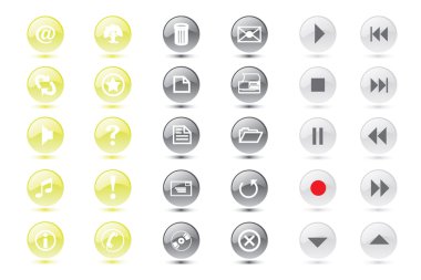 Web icons and buttons clipart