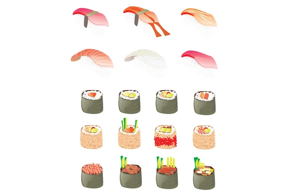 Sushi and roll vector — Stock Vector