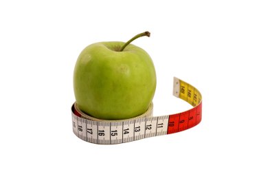 ölçme bant ile yeşil elma