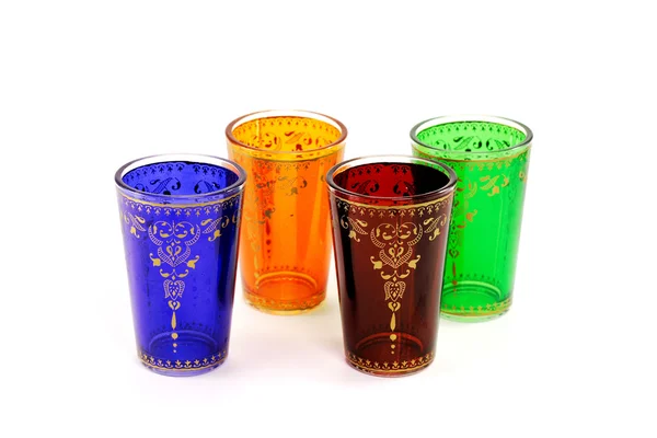 Чотири марокканські чаю склянки Стокове Фото