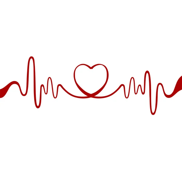 Srdce a EKG — Stockový vektor