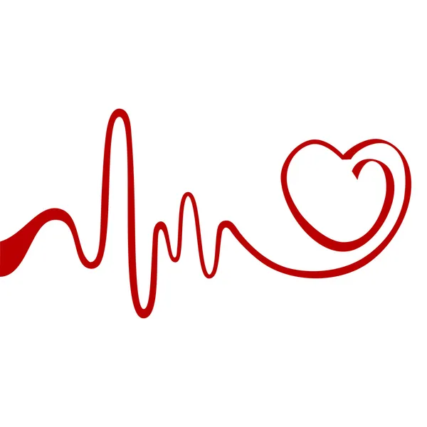 Corazón de cinta roja — Vector de stock