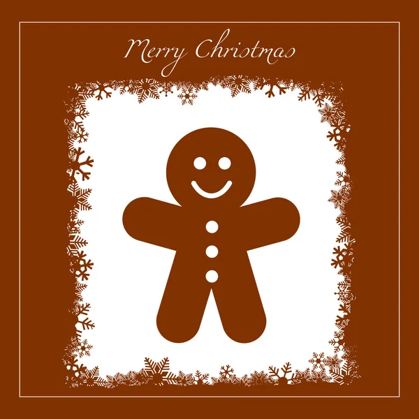 Greeting with gingerbread cookie — Stockvector
