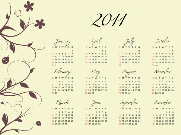 2011 vector calendario — Archivo Imágenes Vectoriales