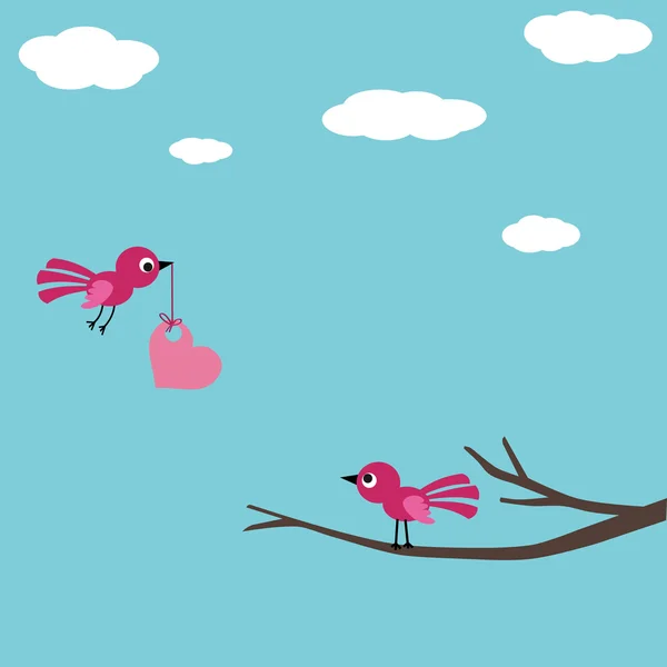 Bird Love Card — Stock Vector