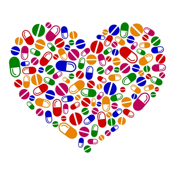 Сердце таблеток — стоковый вектор