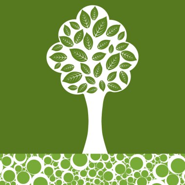 Abstract tree on green background clipart