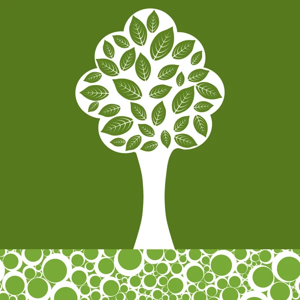 Árvore Abstrata Sobre Fundo Verde — Vetor de Stock