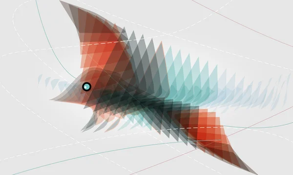 Абстрактная векторная летающая птица — стоковый вектор
