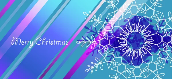 Χριστουγεννιάτικη κάρτα διάνυσμα με μεγάλες νιφάδες χιονιού — Διανυσματικό Αρχείο