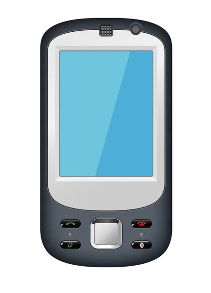 Vecteur Mobile Isolé Avec Fond Bleu — Image vectorielle