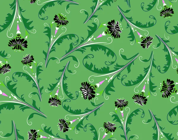 Зелені Квіти Безшовна Векторна Текстура — стоковий вектор