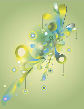 Abstract vector composition with psychedelic colorful shapes clipart