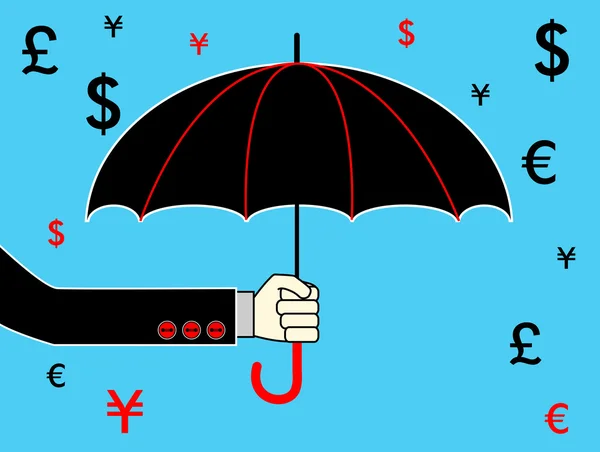 Ruka s deštníkem — Stockový vektor