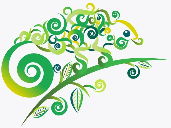 Абстрактный зелёный хамелеон — стоковый вектор