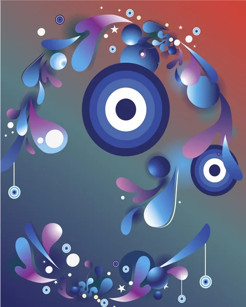 Composition Vectorielle Abstraite Avec Des Formes Colorées Psychédéliques — Image vectorielle