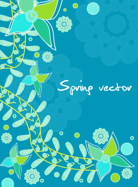 Albastru Fundal Vectorial Abstract Flori Batterfly — Vector de stoc