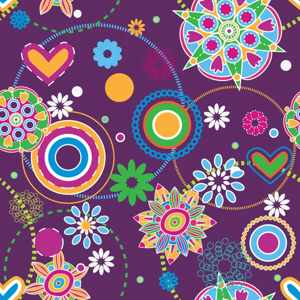 Fleurs Texture Vectorielle Sans Couture Abstraite Tendance Hippie — Image vectorielle