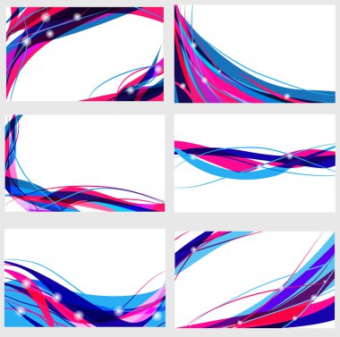 Six backgroound with blue and pink lines clipart