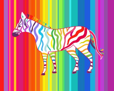 Bright illustration with zebra clipart