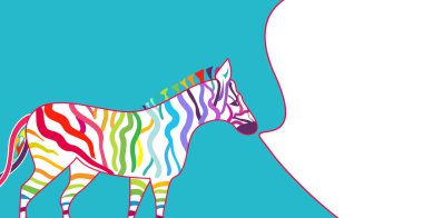 Bright illustration with zebra clipart