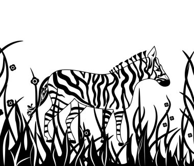 Zebra in safari clipart