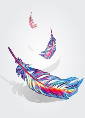 Beautiful falling feathers clipart