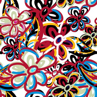 Bright flowers texture clipart